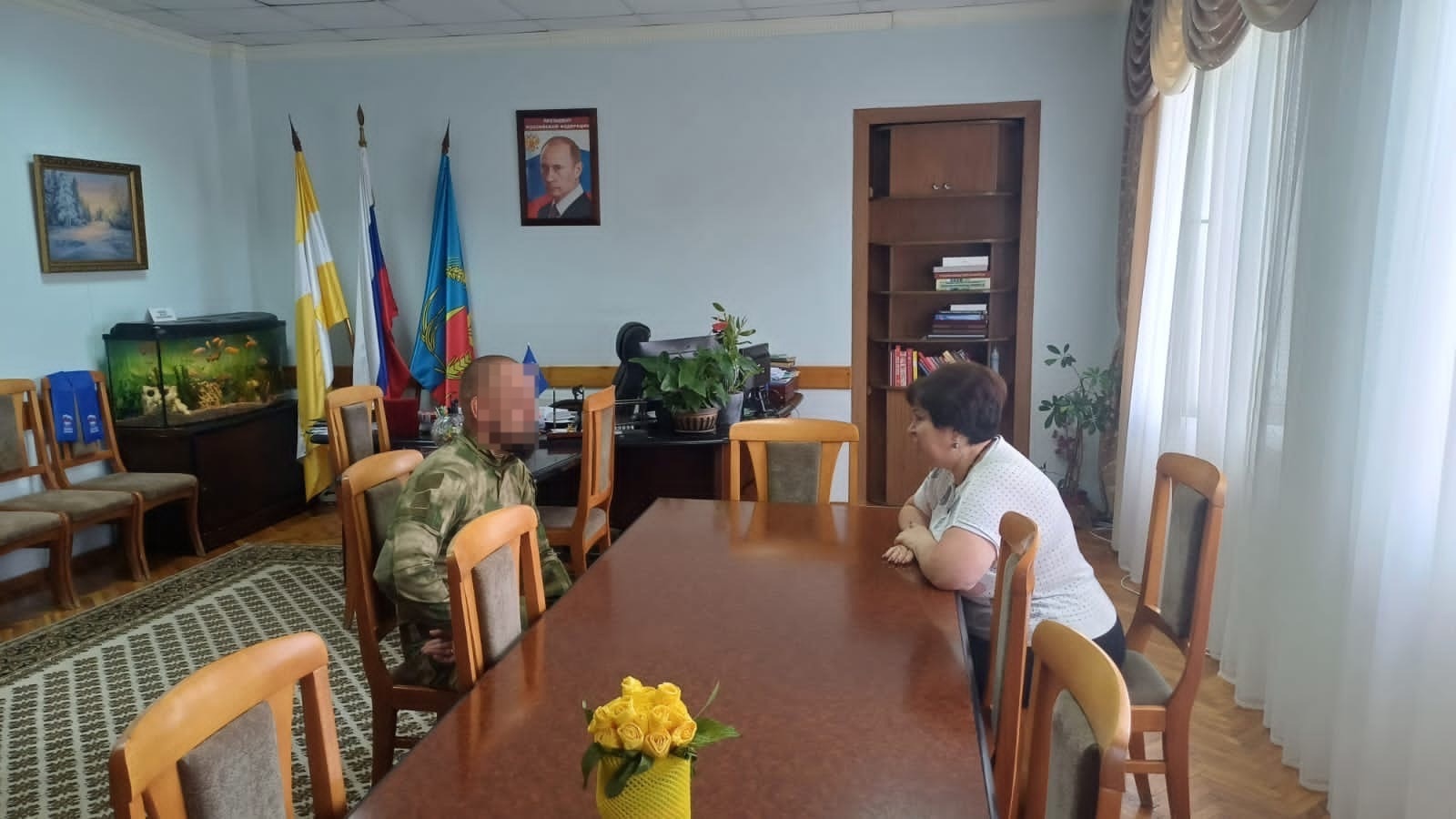 Глава округа встретилась с мобилизованным земляком.