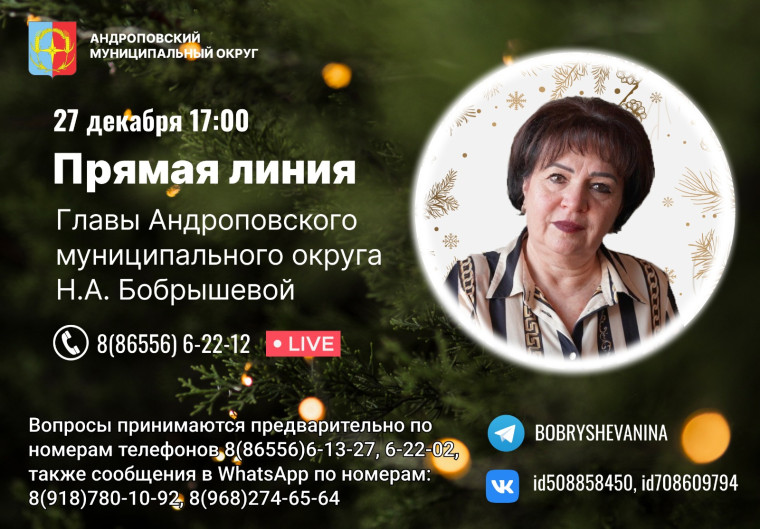 «Прямая линия» с главой округа. «Прямая линия» с главой округа.